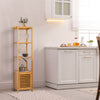 4 Tier Extra Tall Bamboo Bathroom Storage Cabinet