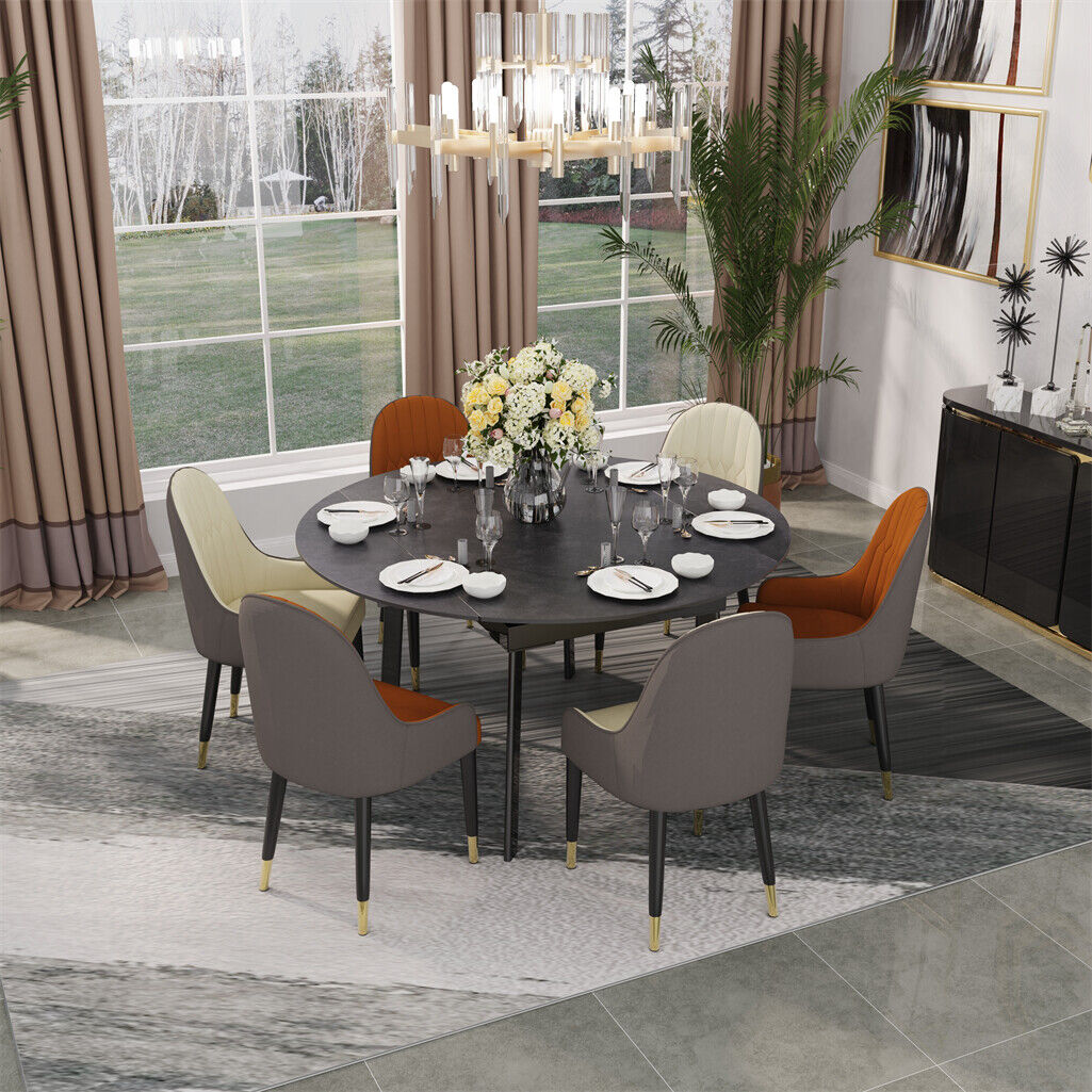 Round Extendable Kitchen Table Sintered Stone