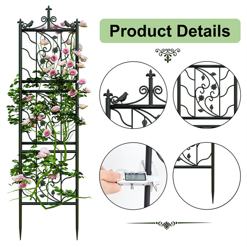 2X Large Tall Metal Garden Trellis Fence Climbing Plant Trellises Privacy Frame