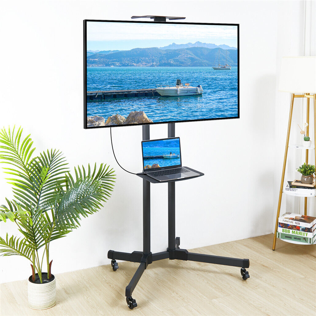 Portable TV Stand w/ Shelf 32-72" LCD LED OLED 4K Smart Flat
