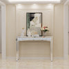 Shining Crushed Diamond Console Table Silver Mirrored