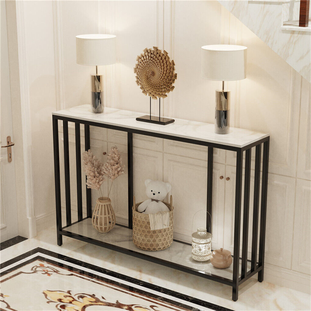Slate Narrow Long Console Table Skinny