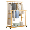 Double Rail Heavy Strong Rolling Clothes Rack with Trousers Rack & Bottom Shelf