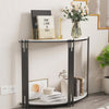 1/2 Tier Strong Slate Crescent Console Table