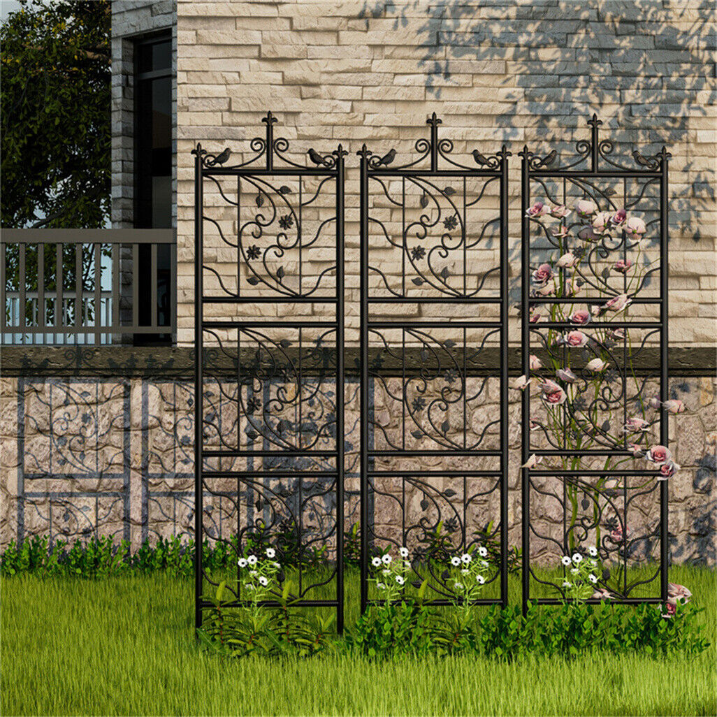 2X Large Tall Metal Garden Trellis Fence Climbing Plant Trellises Privacy Frame