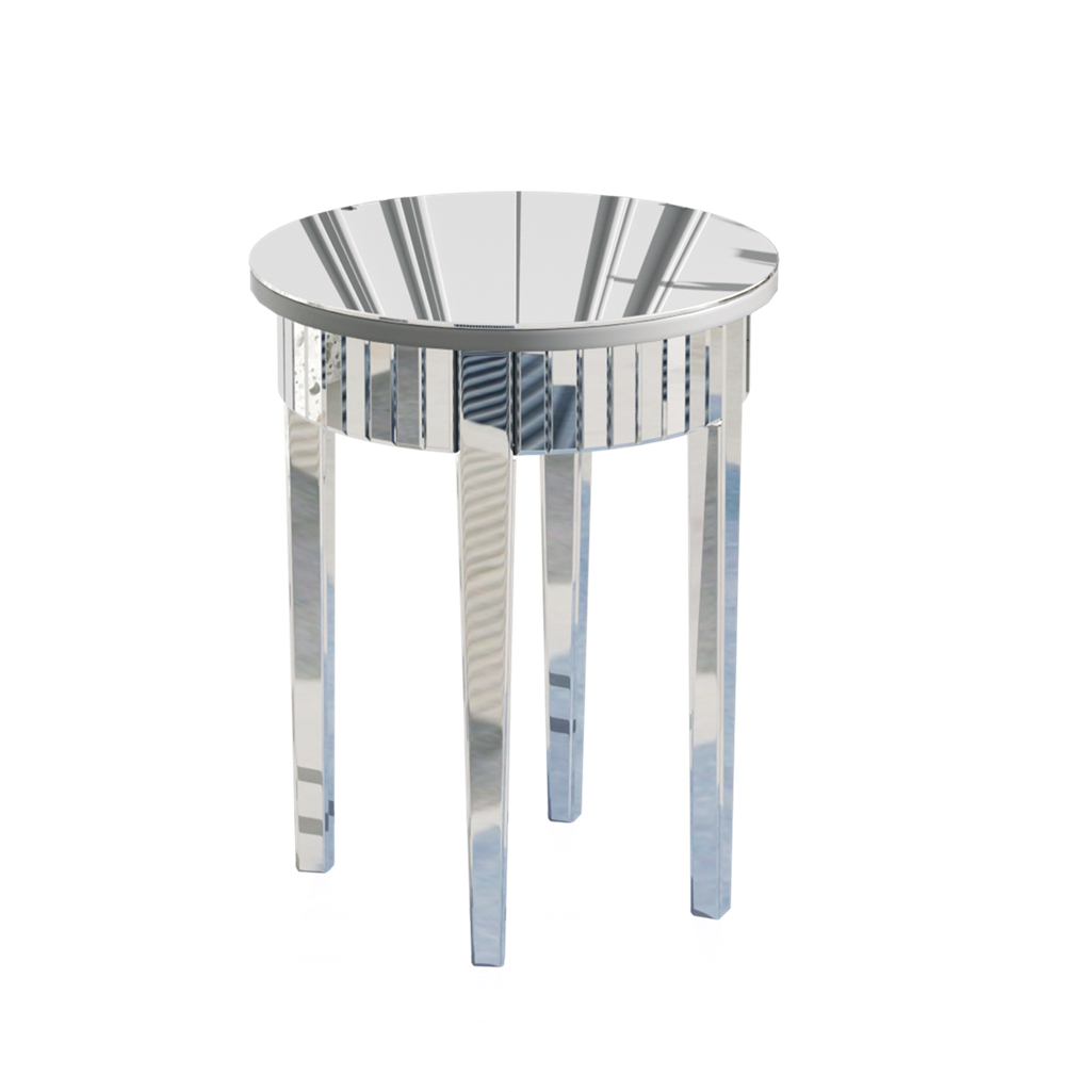 Luxury Mirrored Side Table Silver