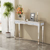 Shining Crushed Diamond Console Table Silver Mirrored
