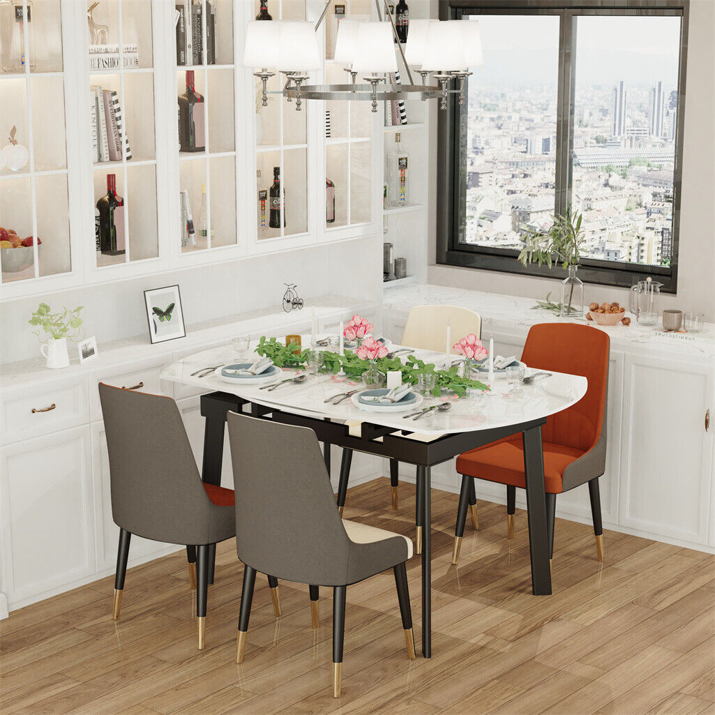 Round Extendable Kitchen Table Sintered Stone