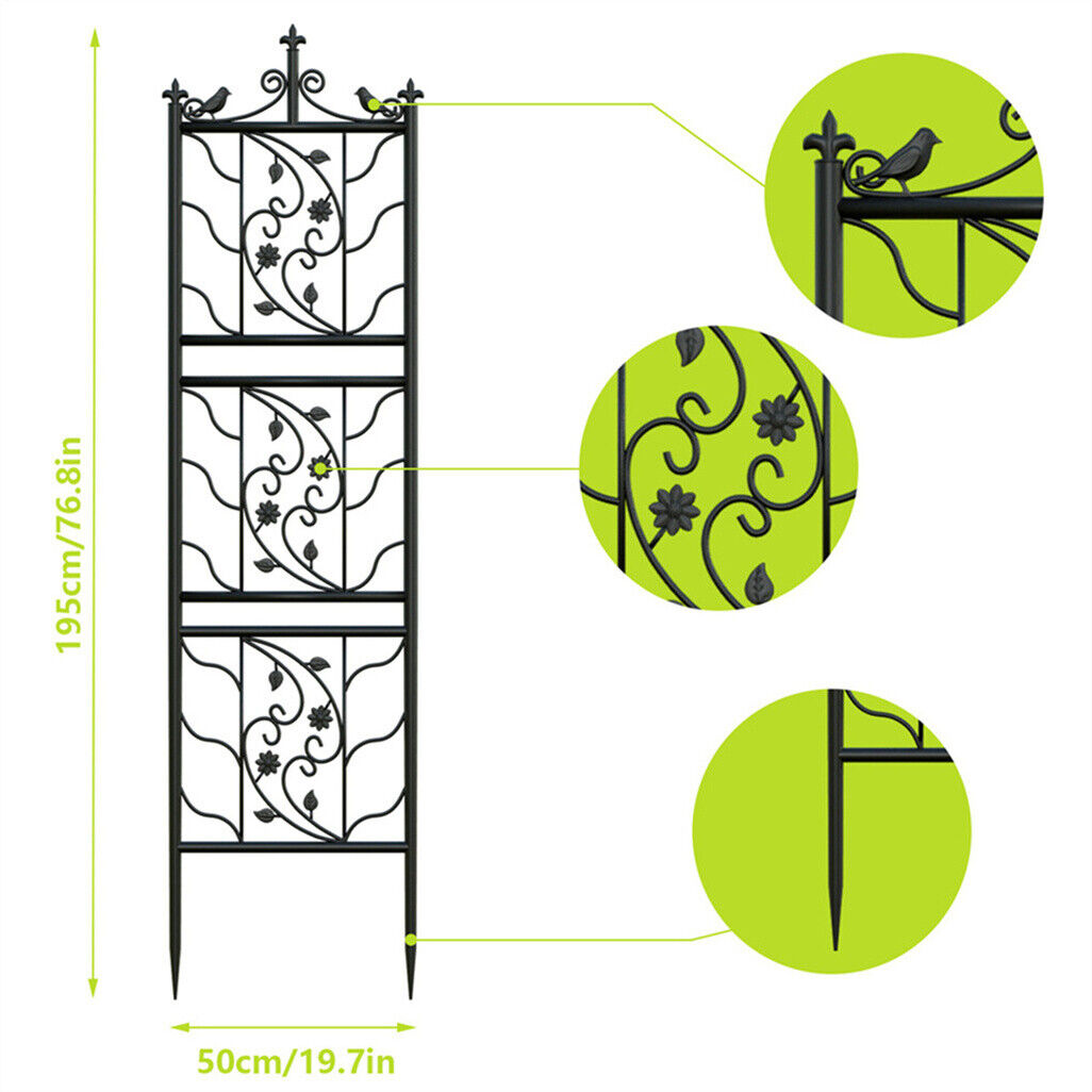 2X Large Tall Metal Garden Trellis Fence Climbing Plant Trellises Privacy Frame