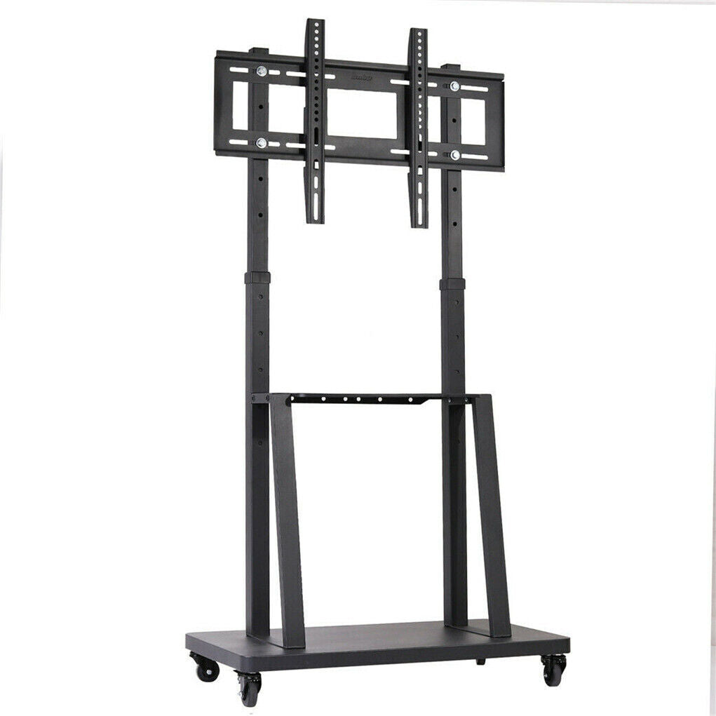 Mobile TV Stand Trolley Cart on Wheels Exhibition Trolley for 32-80”TVs 2 Layers