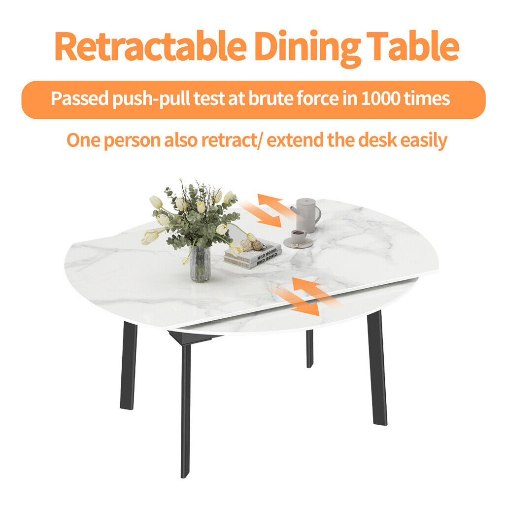 Round Extendable Kitchen Table Sintered Stone