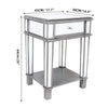 2 Tier Luxury Silver Mirrored Side Table