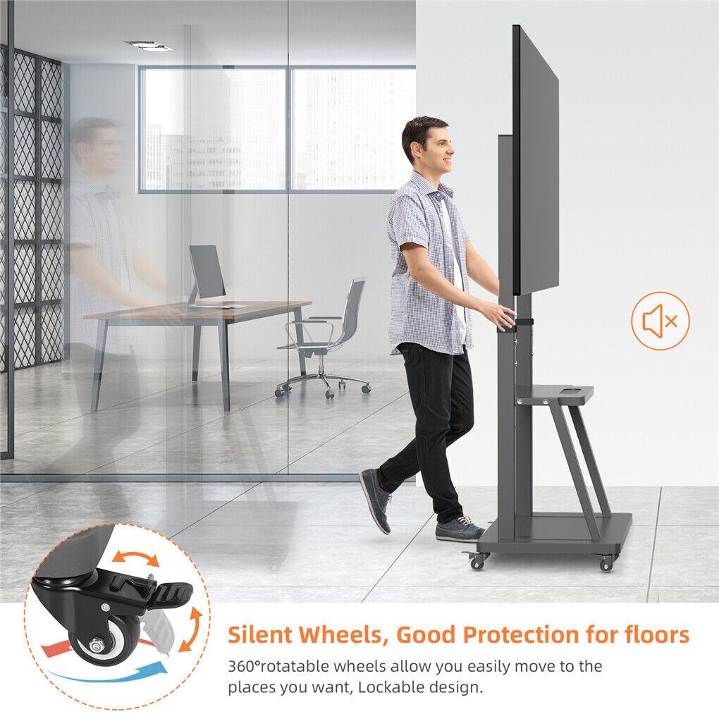 100" Rolling/Mobile TV Cart TV Floor Stand