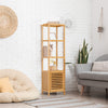 4 Tier Extra Tall Bamboo Bathroom Storage Cabinet