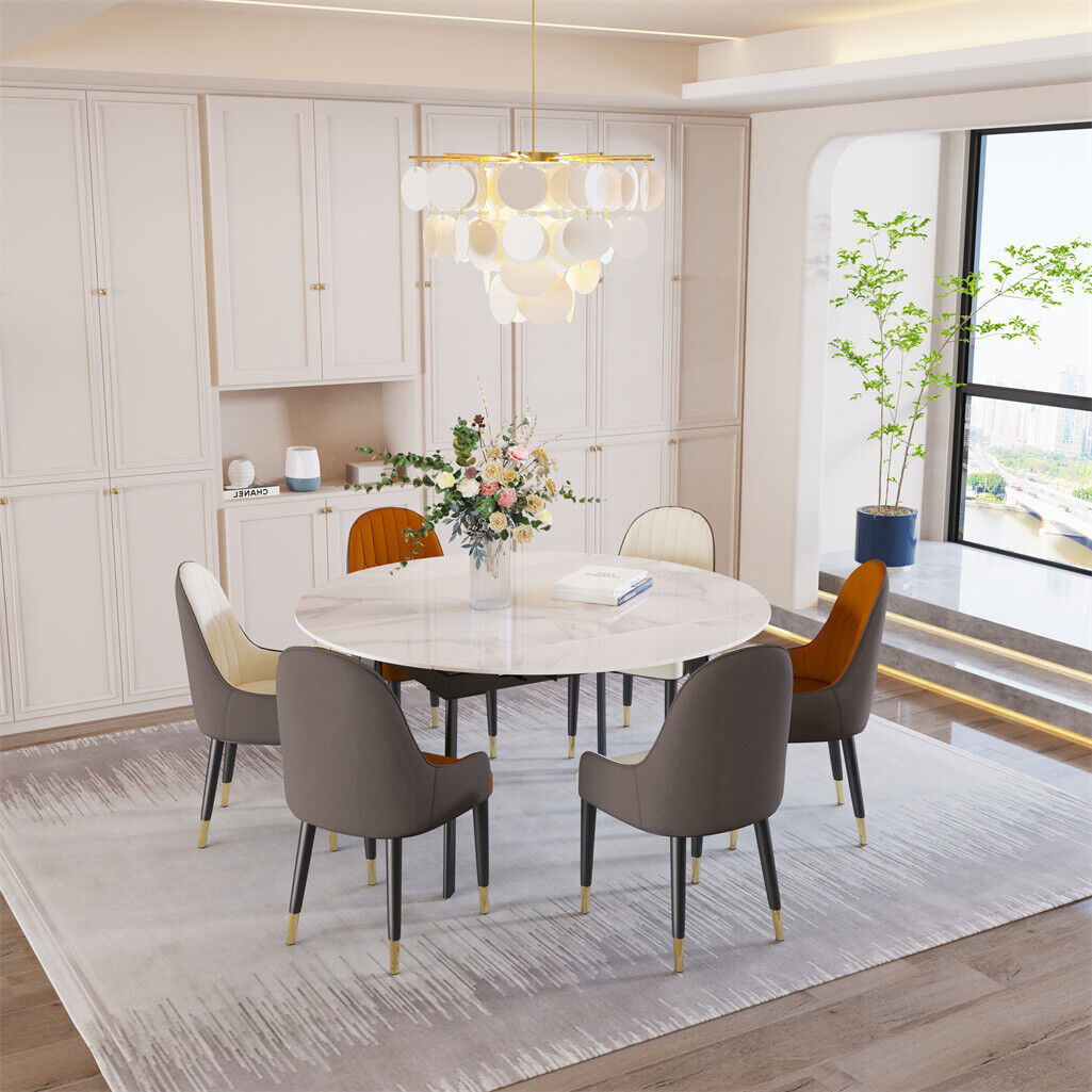 Round Extendable Kitchen Table Sintered Stone
