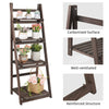 Industrial Wood Ladder Bookshelf Folding Bookcase-