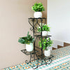 4 Pots Wrought Iron Rustproof Plant Stand-