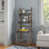 Industrial Wood Ladder Bookshelf Folding Bookcase-