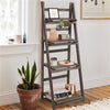 Industrial Wood Ladder Bookshelf Folding Bookcase-