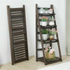 Industrial Wood Ladder Bookshelf Folding Bookcase-
