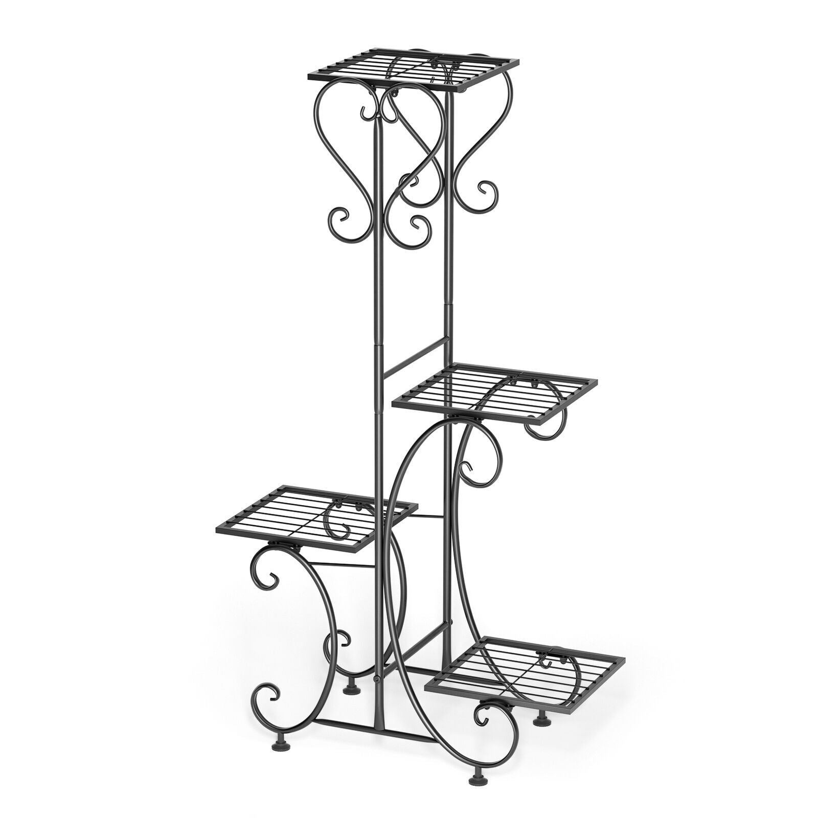 4 Pots Wrought Iron Rustproof Plant Stand-