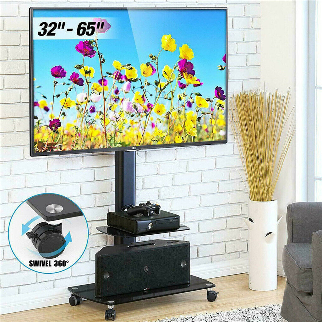 Plasma Portable TV Mobile Floor Stand Moving Cart  32"-70"