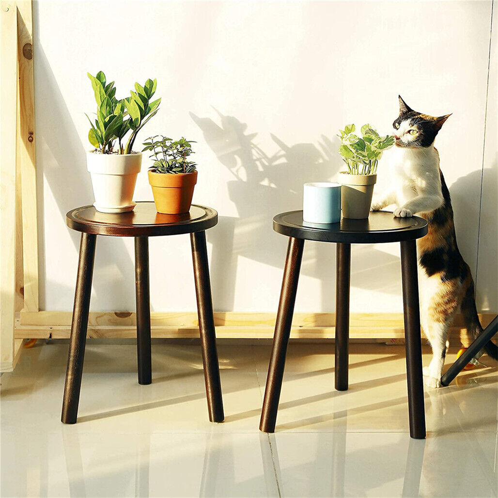 Wood Stool End Side Table