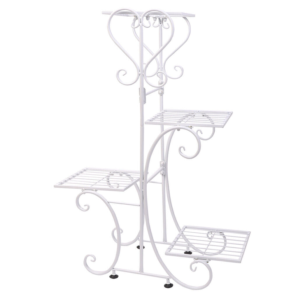 4 Pots Wrought Iron Rustproof Plant Stand-
