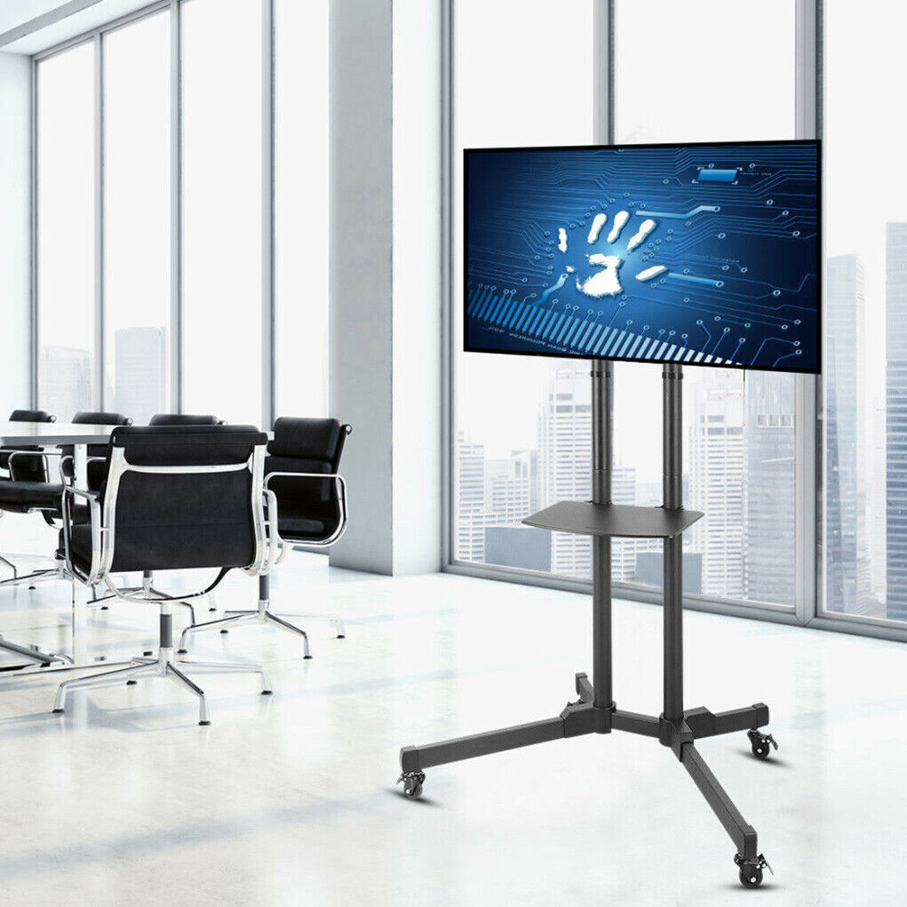 Portable Mobile Trolley TV Stand Support for 32 - 65" Screen Wheels Adjustable