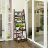 Industrial Wood Ladder Bookshelf Folding Bookcase-