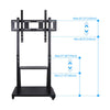 Rolling TV Floor Stand Mount Universal Flat Panel 40-100