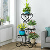 4 Pots Wrought Iron Rustproof Plant Stand-