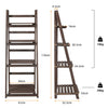 Industrial Wood Ladder Bookshelf Folding Bookcase-