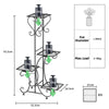 4 Pots Wrought Iron Rustproof Plant Stand-