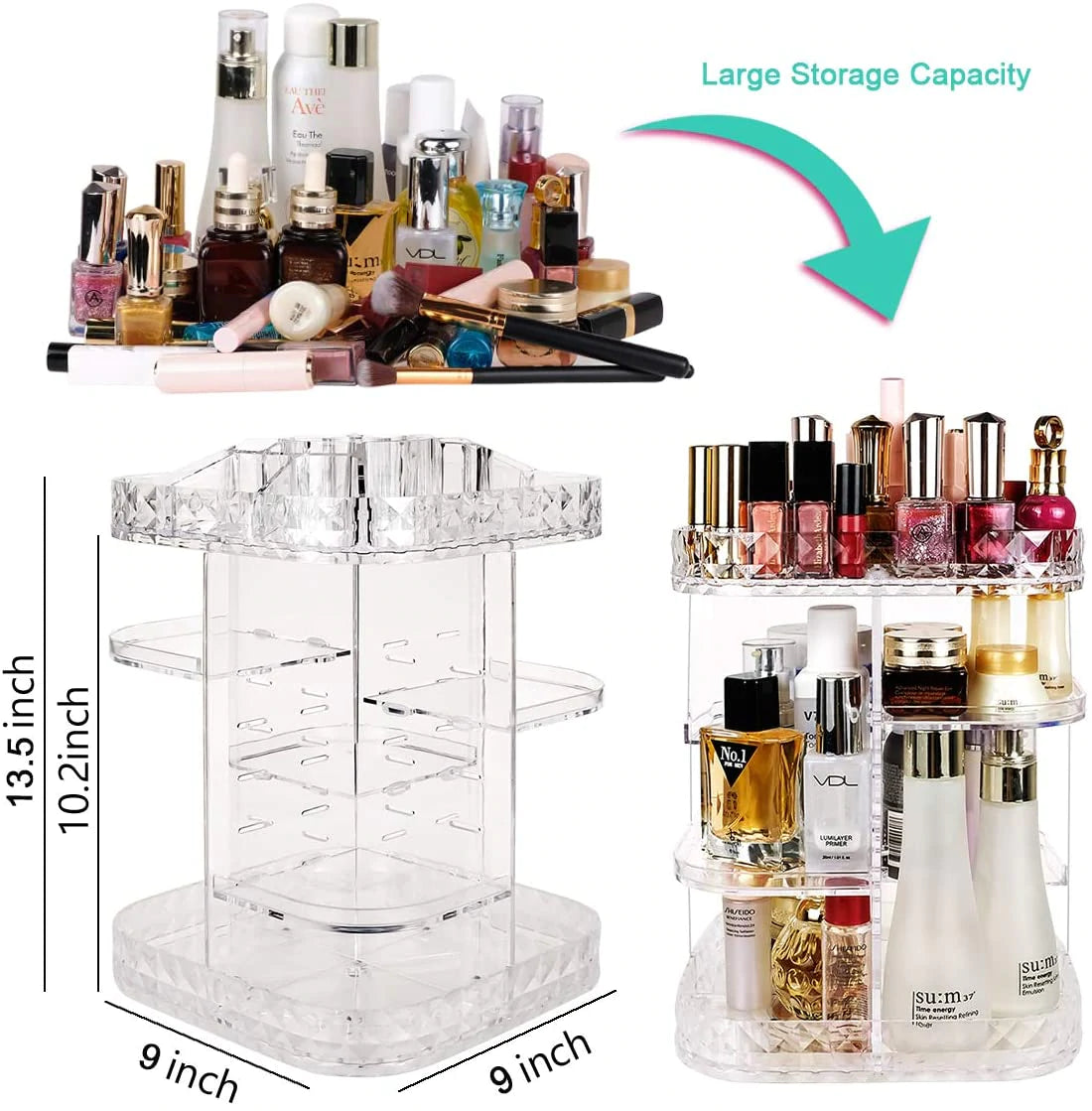 360° Rotating Makeup Organiser Cosmetic Holder