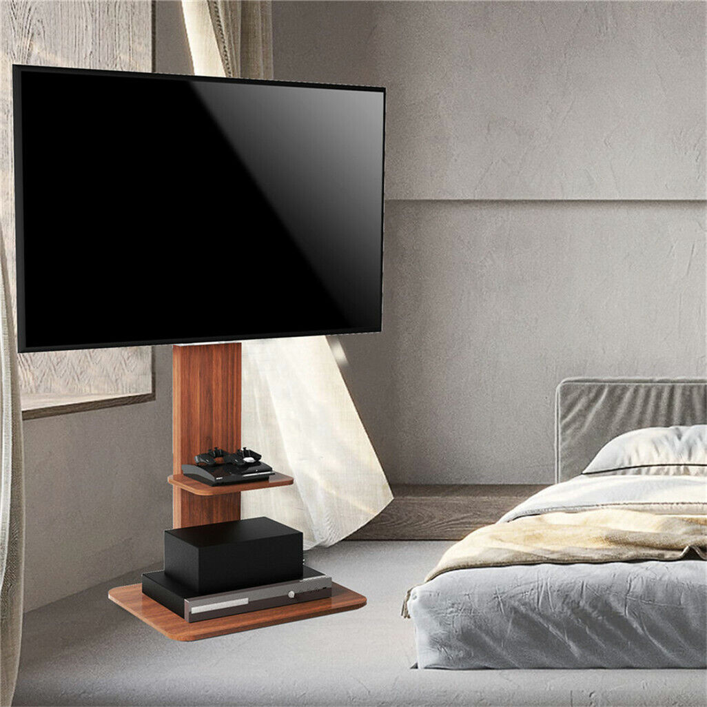 32-100" Universal Wooden Floor TV Stand Height Adjustable