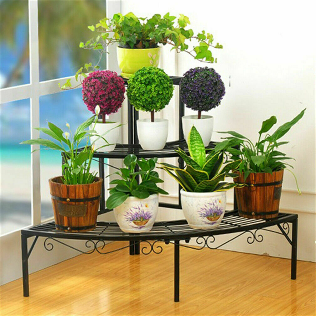 Corner Plant Stand Flower Shelf Indoor Outdoor