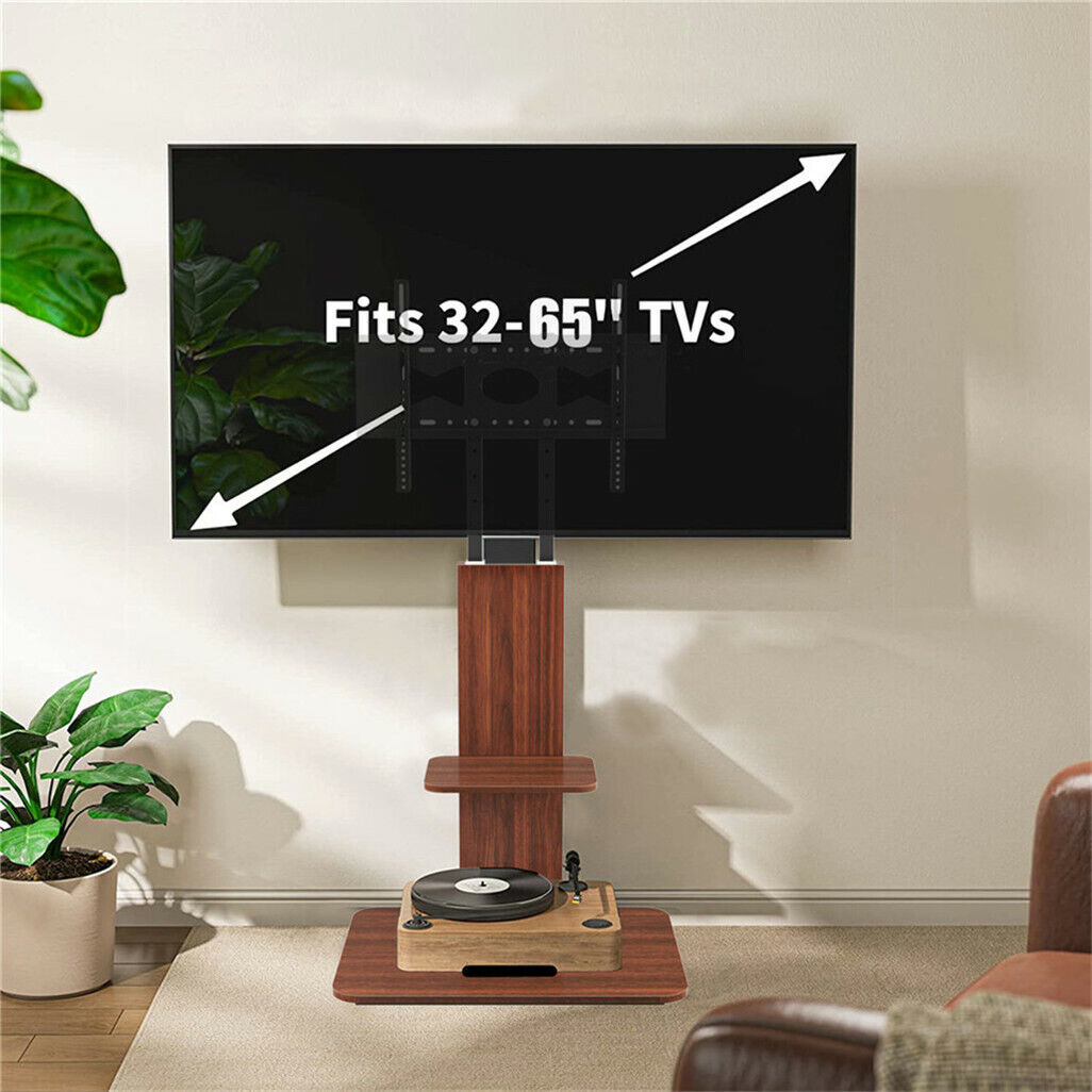 32-100" Universal Wooden Floor TV Stand Height Adjustable