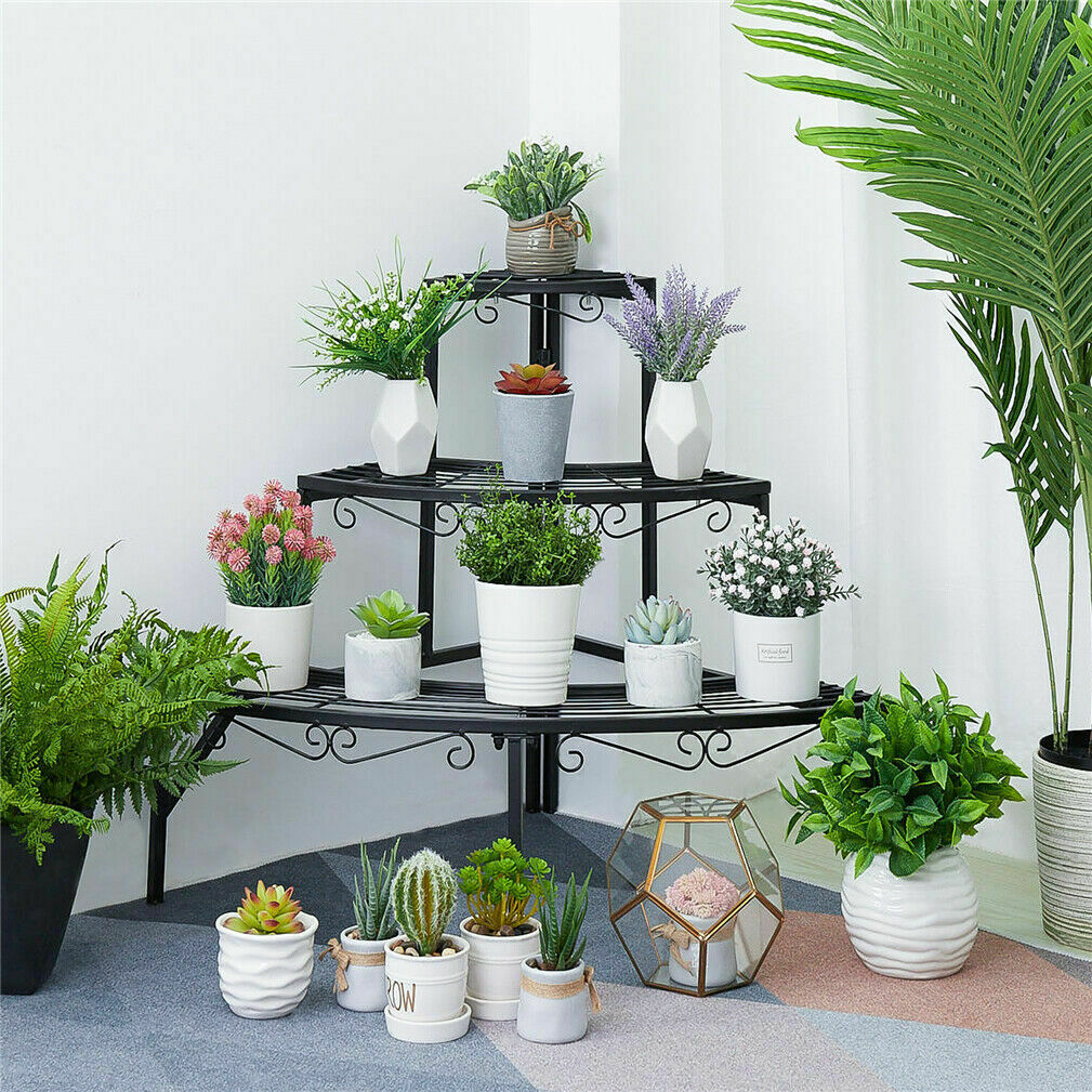 Corner Plant Stand Flower Shelf Indoor Outdoor