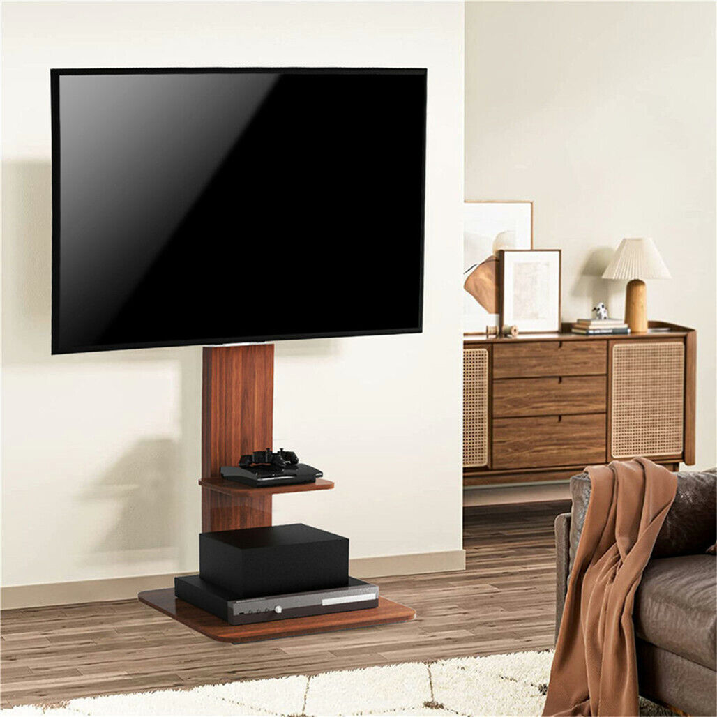 32-100" Universal Wooden Floor TV Stand Height Adjustable