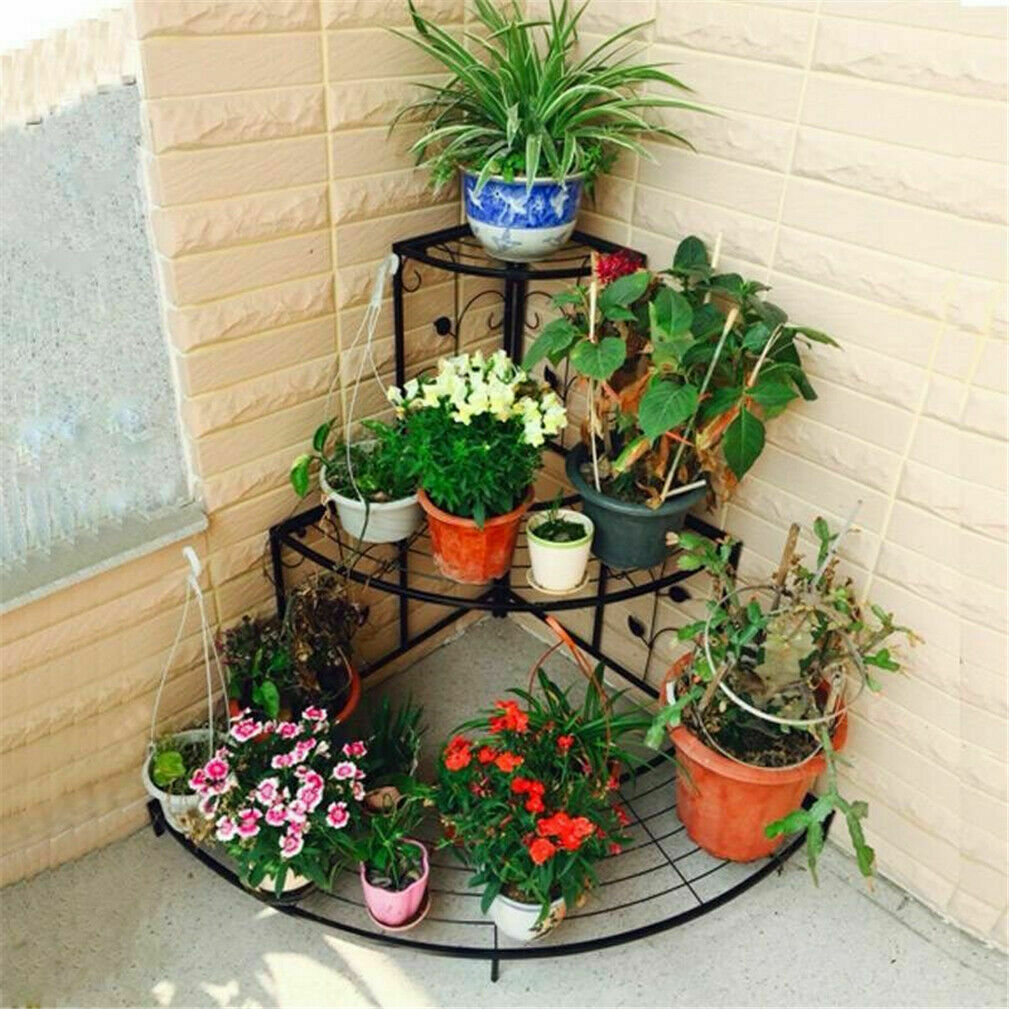Corner Plant Stand Flower Shelf Indoor Outdoor