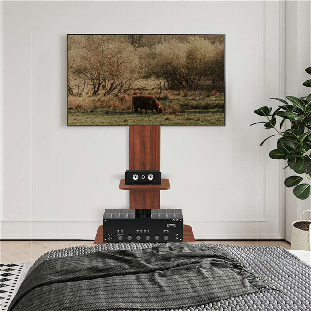 32-100" Universal Wooden Floor TV Stand Height Adjustable