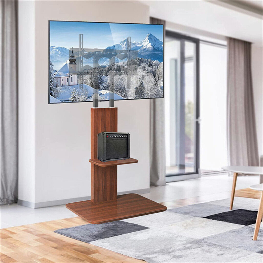 32-100" Universal Wooden Floor TV Stand Height Adjustable
