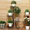 4 Pots Wrought Iron Rustproof Plant Stand-